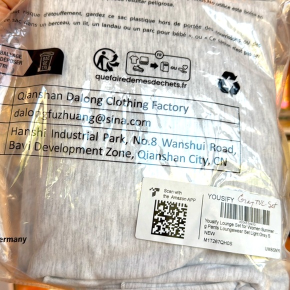 NWT Light Gray 3/4 Sleeve Top and Pants Set-S - Picture 13 of 13